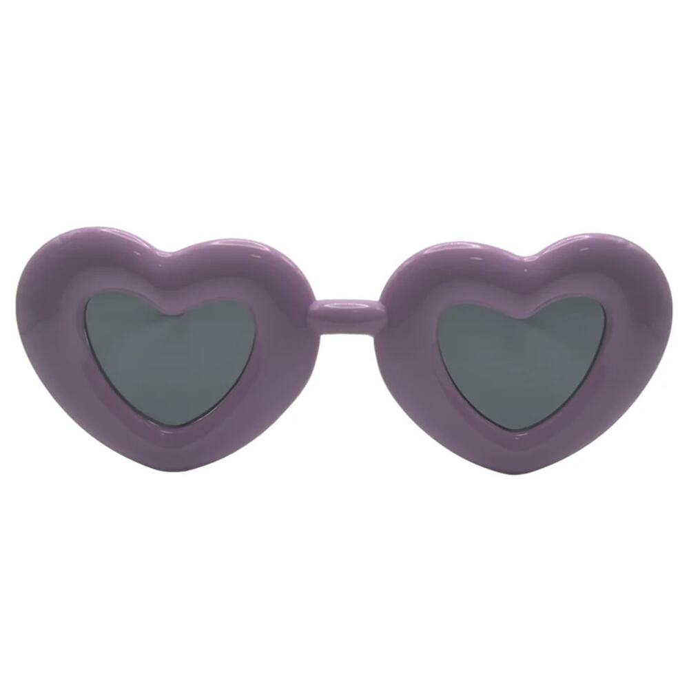6190PU | Purple Thick Frame Novelty Heart Sunglasses